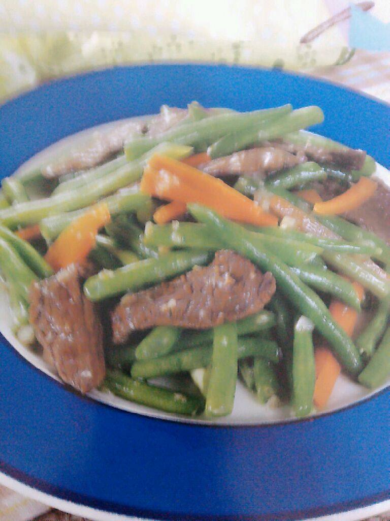 四季豆炒牛肉片