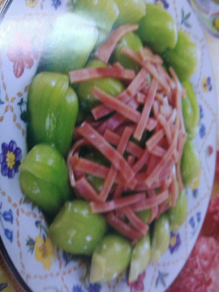 火腿绘青江菜
