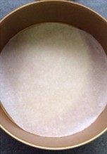日式摩卡海绵蛋糕,模具底部铺油纸,如果非不沾模具,周围也要铺油纸防沾。