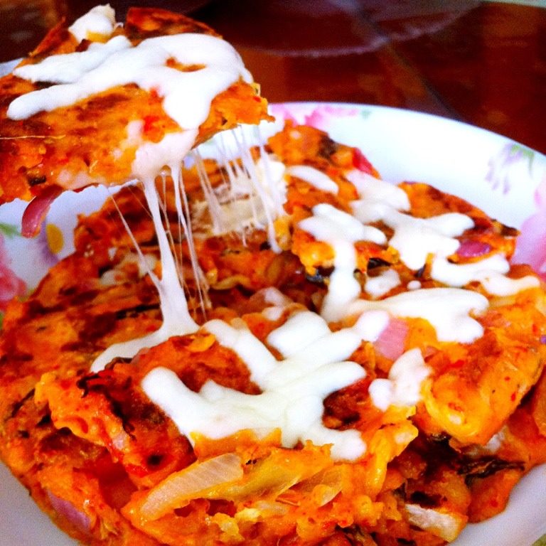 奶酪泡菜饼
