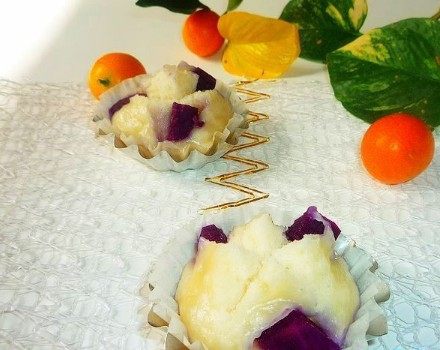 开花紫薯糕