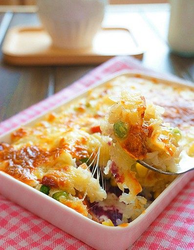 芝士紫薯培根焗饭