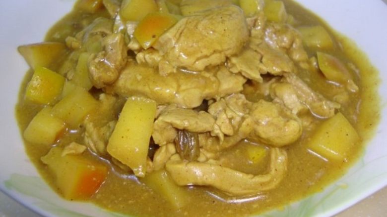 苹果咖喱肉片