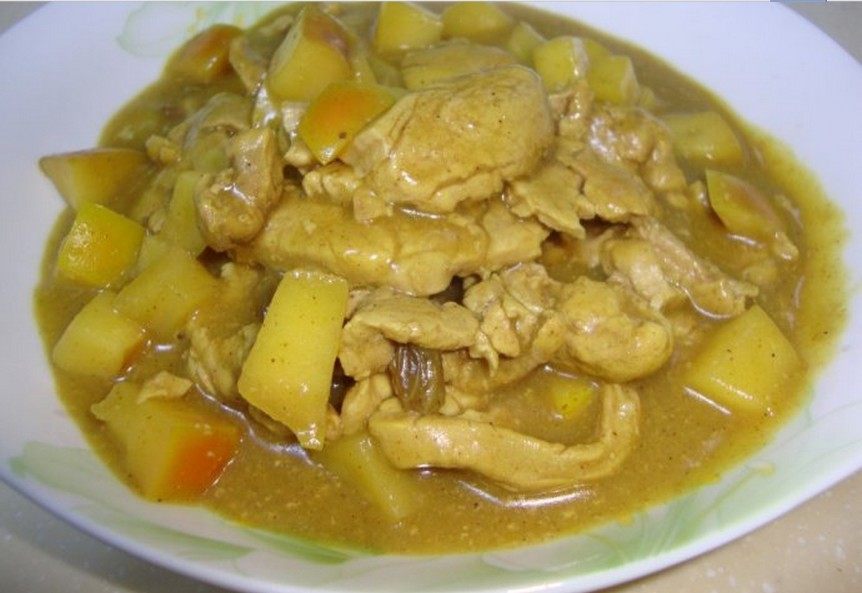 苹果咖喱肉片