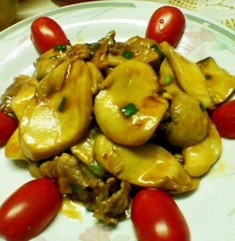 牛肉烩鸡腿菇