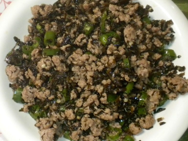 四季豆肉末炒芽菜