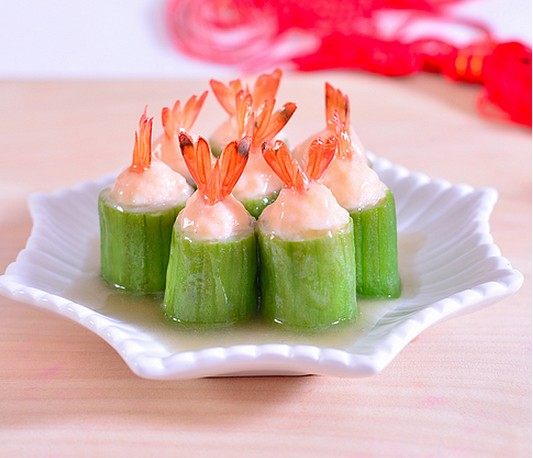 鲜虾酿丝瓜