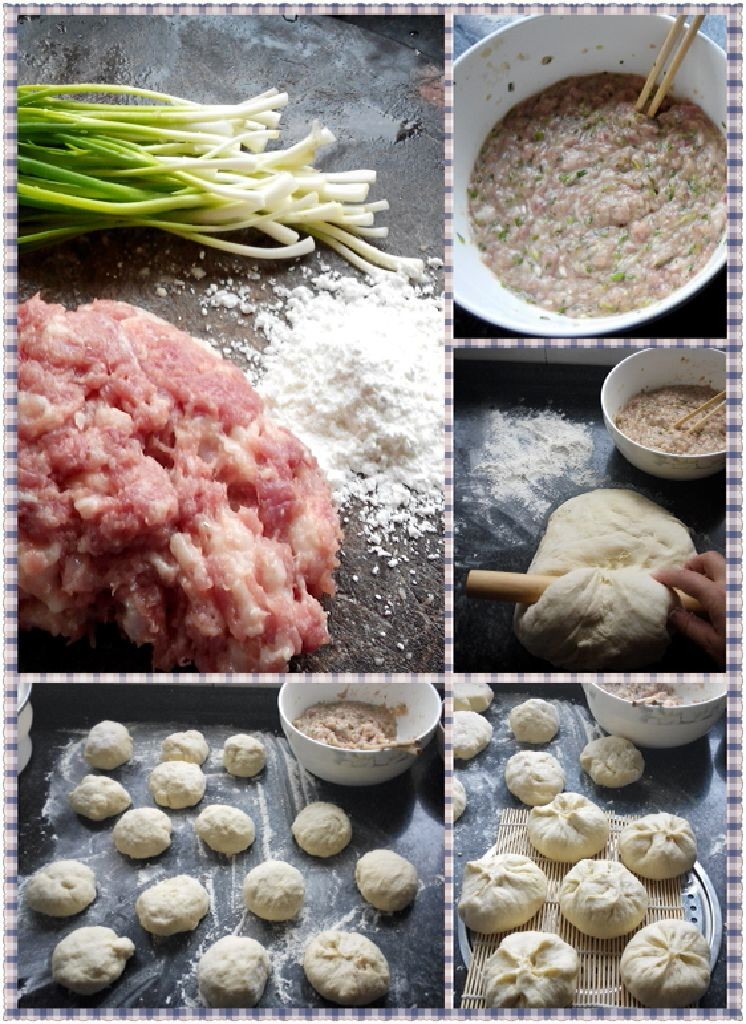 肉包子,拿出发好的大面团，不断折叠面片，用杆面棍重复压按，以赠加口感，单手挤出等量的面团备用，开始包包子了，只要馅儿不外露，怎样赶拎面皮都可。