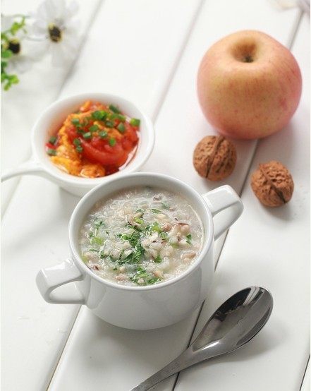 香菇青菜肉末粥