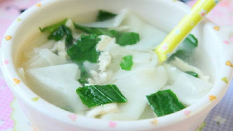 鸡丝青菜面片汤（宝宝铺食）