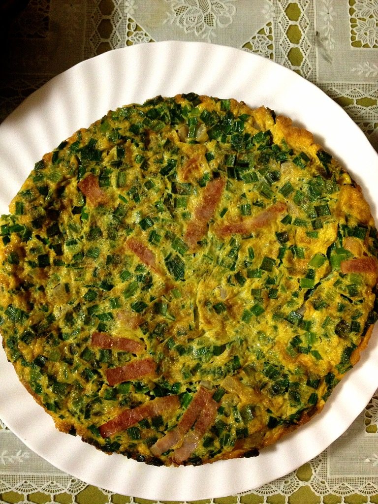 培根韭菜鸡蛋榨菜饼