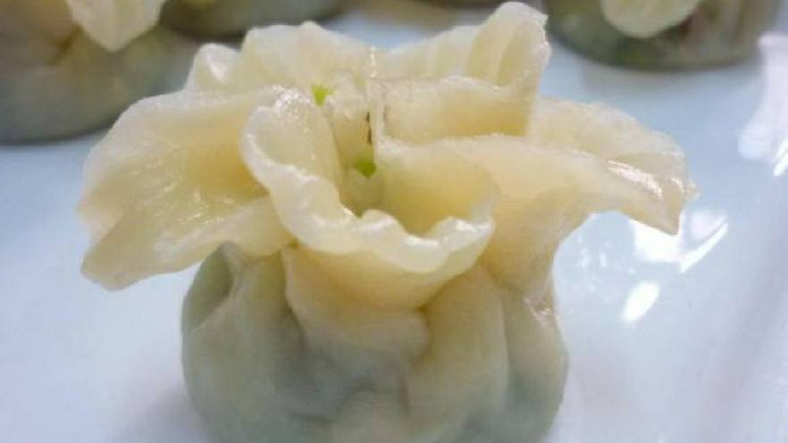 青菜蒸饺
