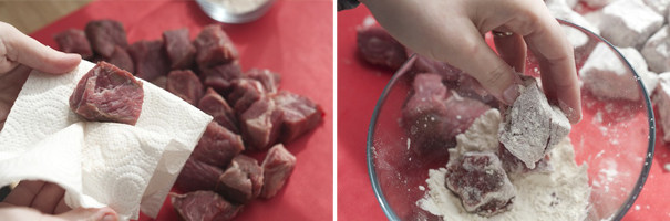 胡萝卜炖牛肉,1.<a style='color:red;display:inline-block;' href='/shicai/ 29'><a style='color:red;display:inline-block;' href='/shicai/ 29'>洋葱</a></a>、<a style='color:red;display:inline-block;' href='/shicai/ 25'>胡萝卜</a>、<a style='color:red;display:inline-block;' href='/shicai/ 143'>西芹</a>切块。<a style='color:red;display:inline-block;' href='/shicai/ 519'>面粉</a>加盐和胡椒调味，牛肉粒吸干水分后均匀裹一层<a style='color:red;display:inline-block;' href='/shicai/ 519'>面粉</a>，用<a style='color:red;display:inline-block;' href='/shicai/ 851'>橄榄油</a>煎至变色备用。