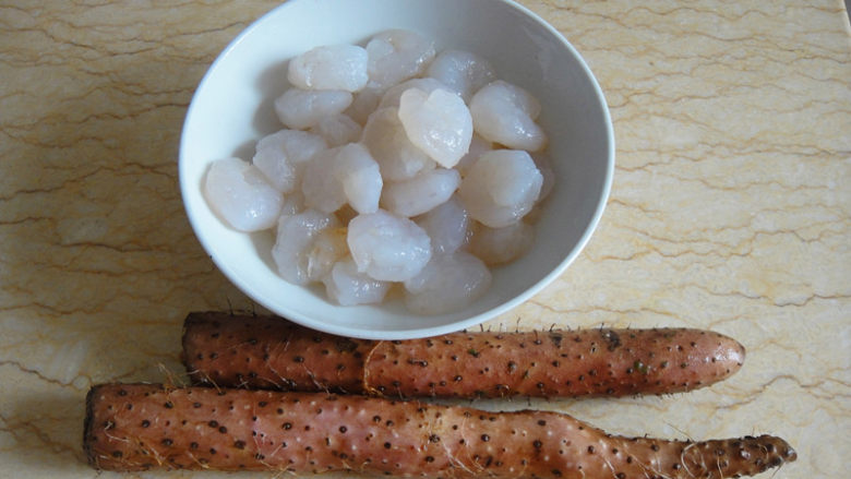 虾仁熘山药,准备食材