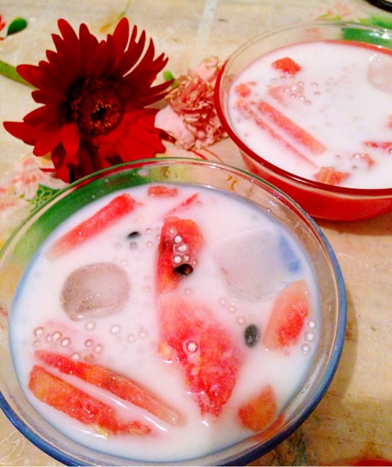 西瓜牛奶西米露