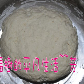 新疆烤馕,启动揉面程序,揉成面团,取出滚圆,放置大盆中,盖上保鲜膜发酵至两倍大