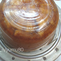 焦糖菠萝反转蛋糕,倒入蛋糕糊,烤箱预热160度、中层、35-40分钟左右,取出倒扣