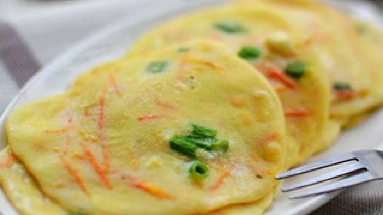 豆渣香葱饼