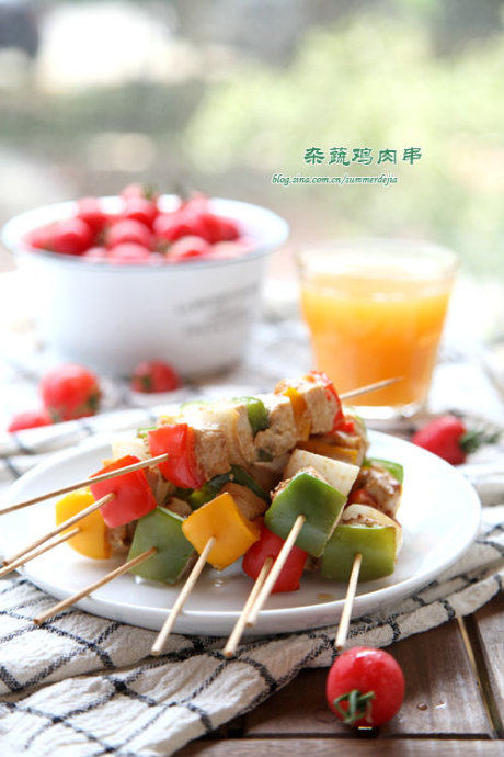 彩椒鸡肉串