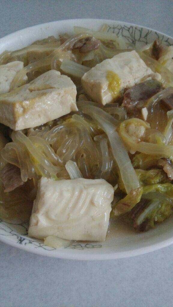 白菜粉条炖豆腐,完成