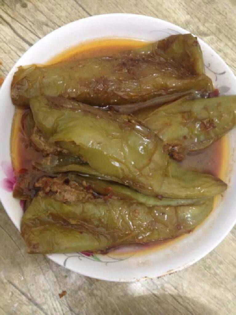 油焖尖椒肉馅