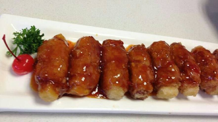 培根菠萝卷