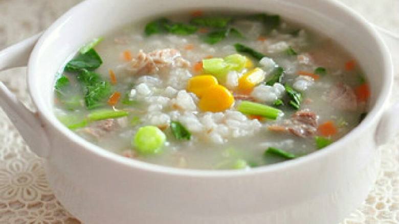 青菜瘦肉粥