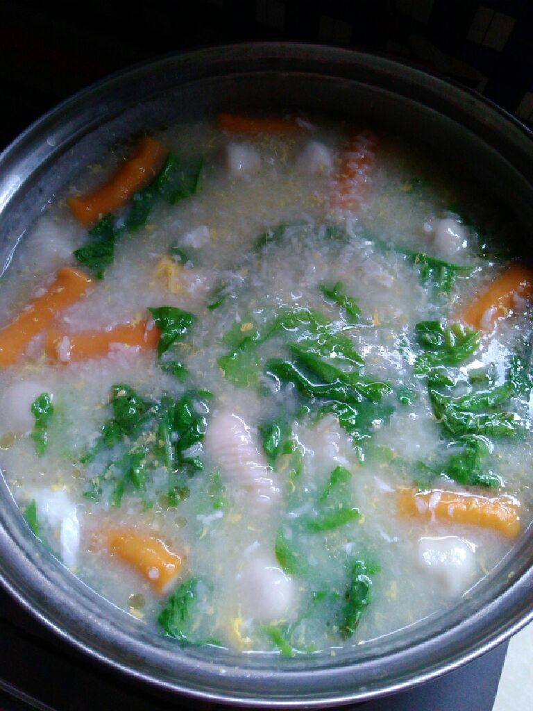 鱼丸虾棒粥