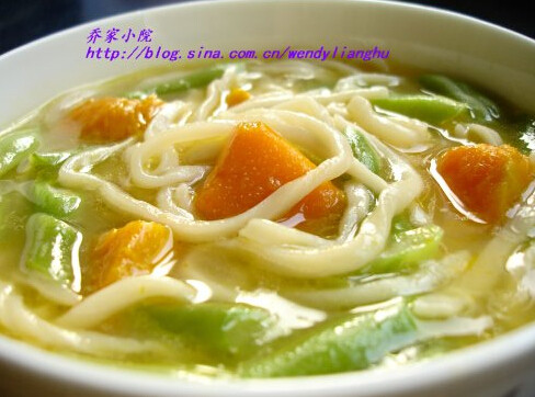 南瓜豆角汆面