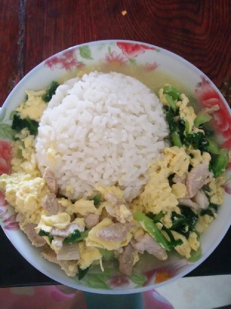 青菜滑蛋饭
