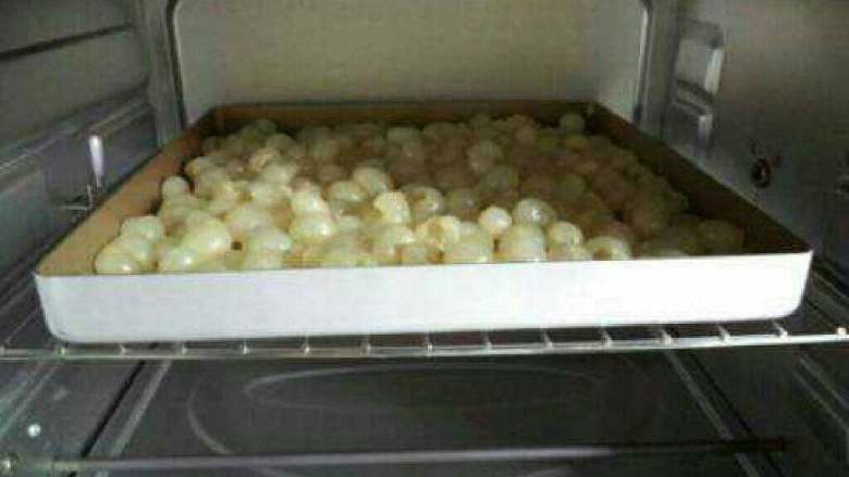 自制龙眼干,等没水时,放烤箱,100度低温烘烤,