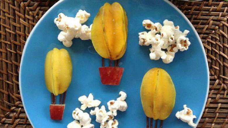 爱心水果餐（转裁）,降落伞在空中飘呀飘