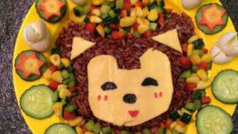 【宝宝铺食妈妈做】缤纷红米阿狸饭