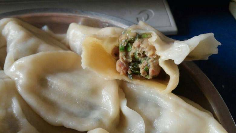 韭菜肉馅饺子,盛出,吃了饺子了