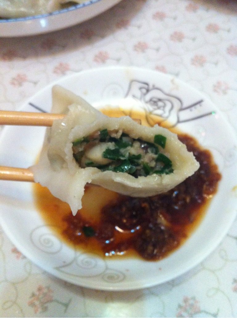 海螺馅饺子,如图 开吃!