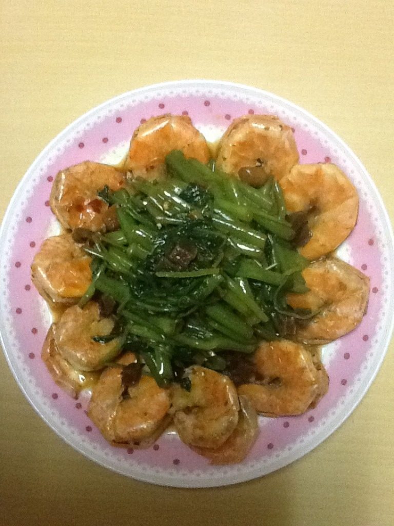 麻辣蒜香空心菜虾