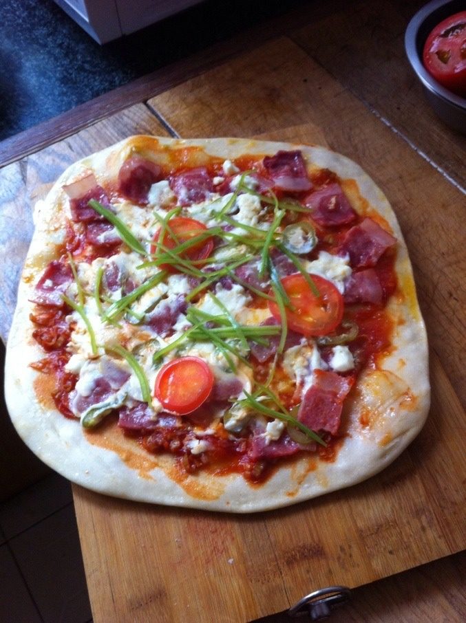 培根披萨平底锅做的