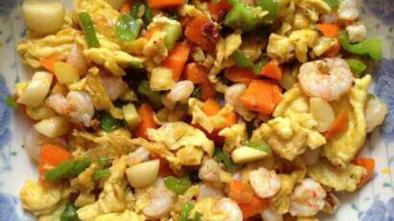 青觉虾仁炒蛋（补钙）