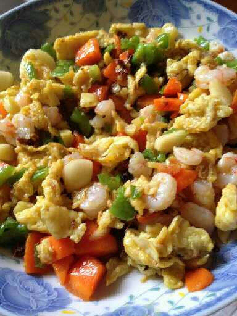 青觉虾仁炒蛋（补钙）,成品图