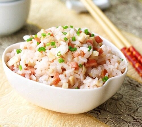 火腿杏鲍菇焖饭