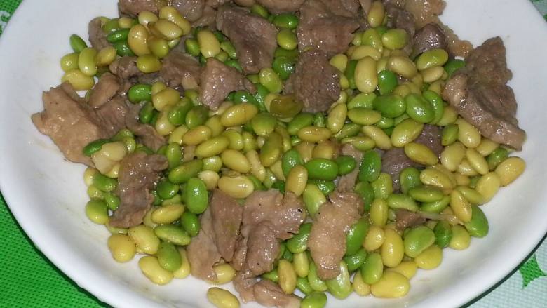 肉片烧毛豆