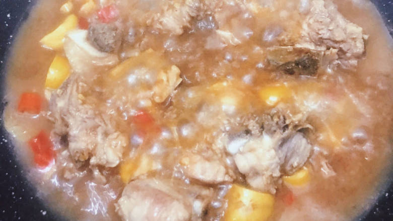 猪肉烧板栗,大火收汁