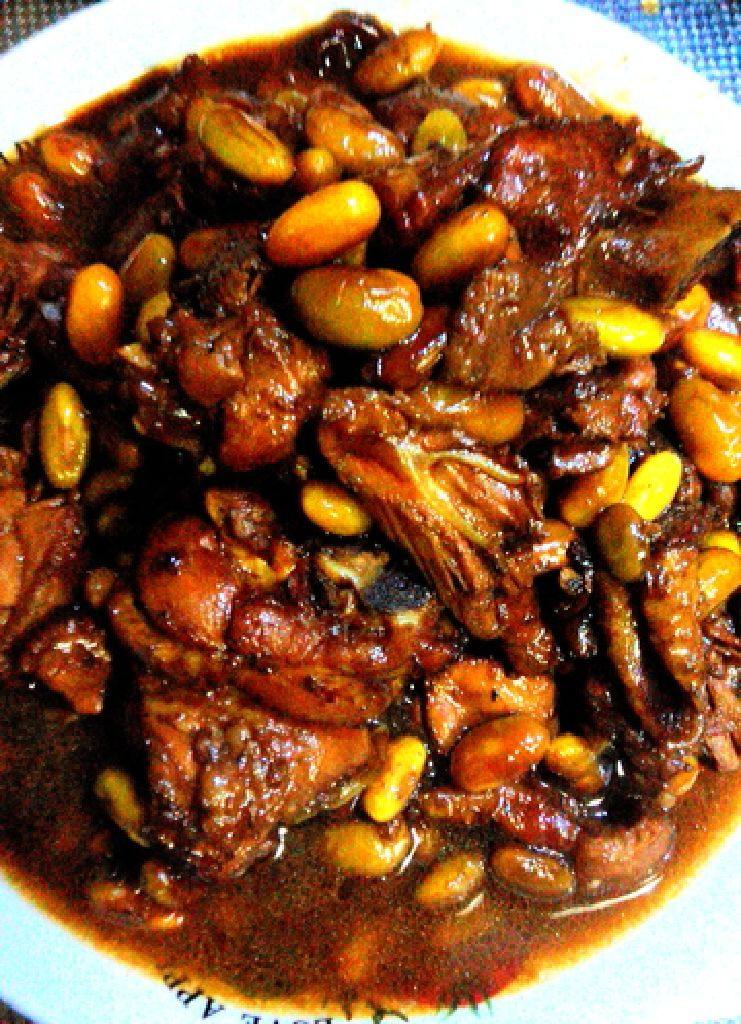 毛豆烧鸡块