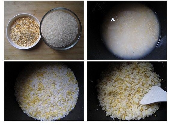 虾仁饭团,原料备用，<a style='color:red;display:inline-block;' href='/shicai/ 492'>大米</a>、<a style='color:red;display:inline-block;' href='/shicai/ 11200'>玉米渣</a>洗净，倒入电饭锅，加入适量的水，煮成米饭备用，煮好的杂粮饭，放凉至40度左右，加入<a style='color:red;display:inline-block;' href='/shicai/ 4734'>寿司醋</a>，搅拌均匀。