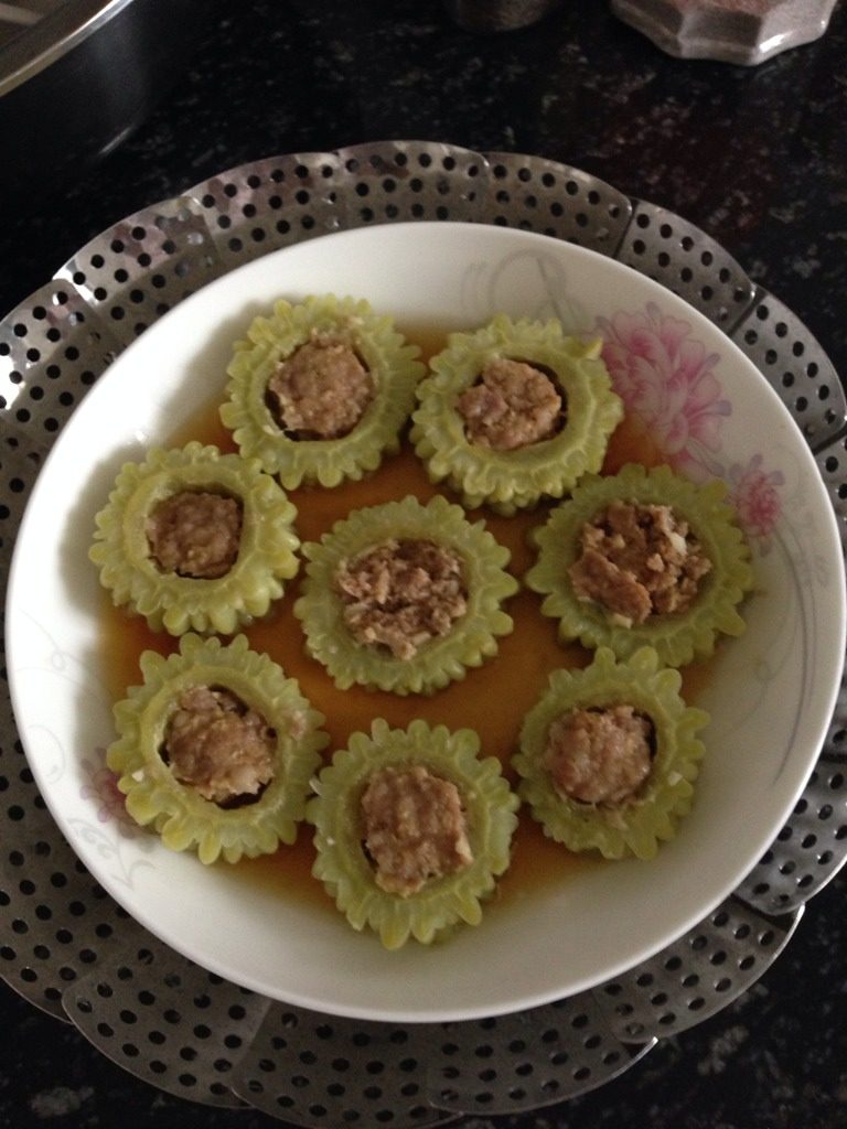 清蒸肉末苦瓜圈