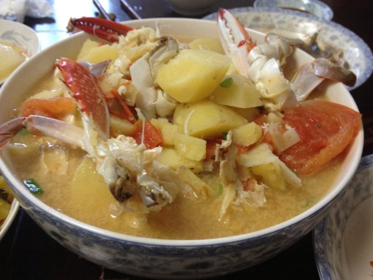 西红柿土豆蟹汤