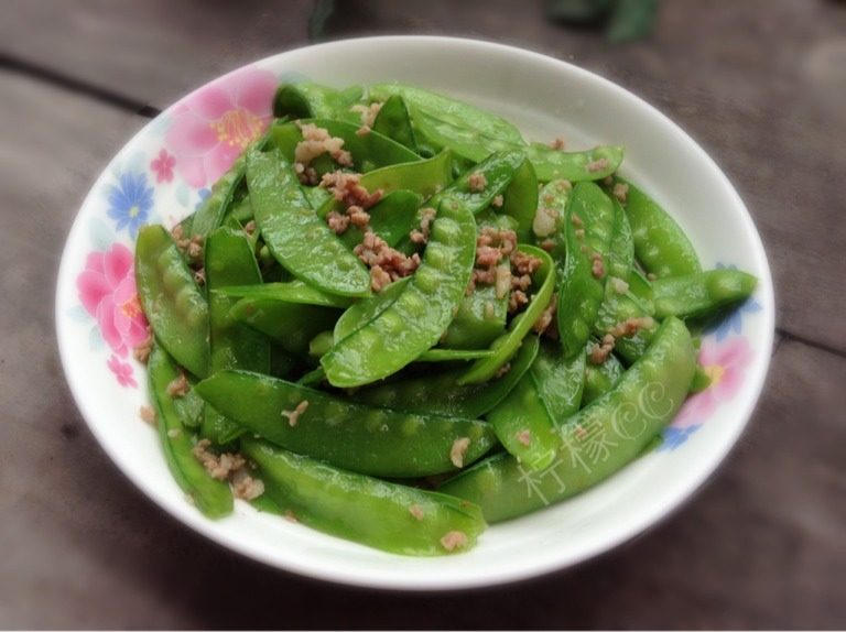 肉末炒荷兰豆