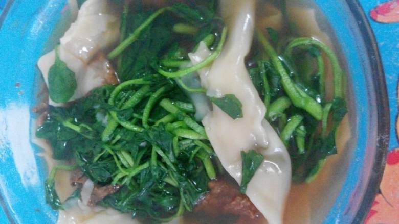 西洋菜瘦肉云吞皮汤面