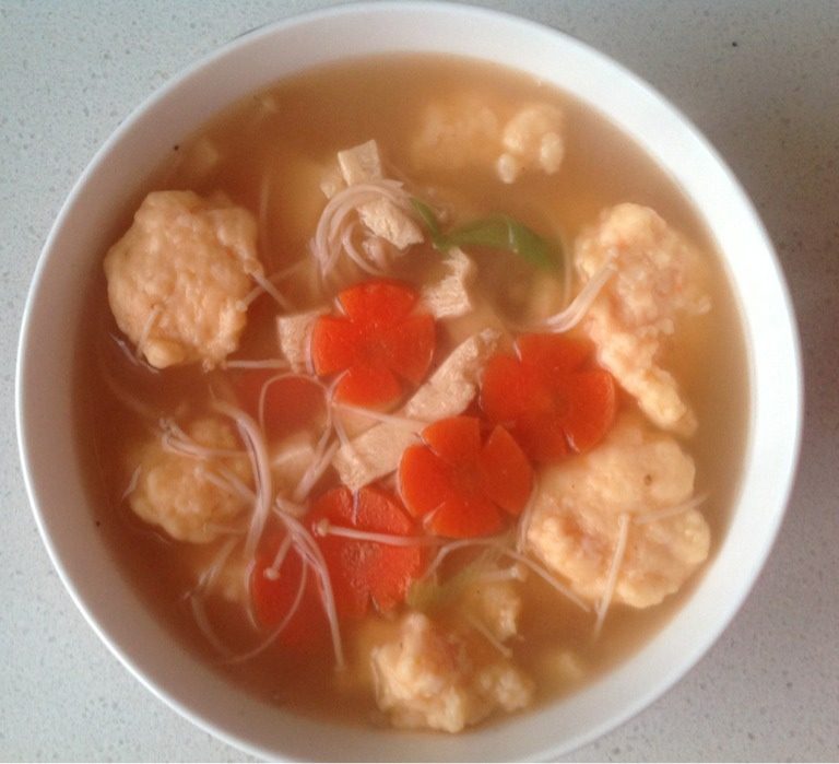 虾滑菇汤
