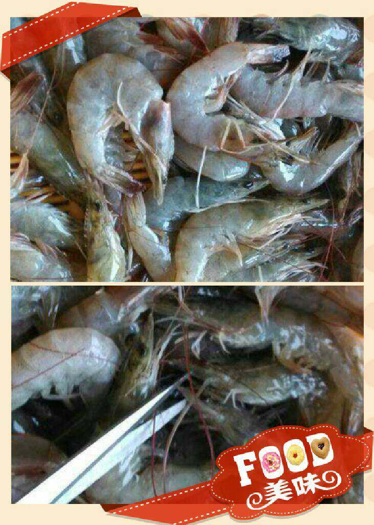 白灼虾,新鲜虾，剪掉虾须